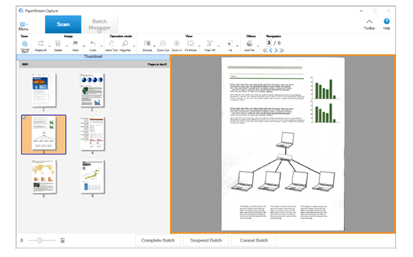 Schermata della finestra di anteprima di PaperStream Capture